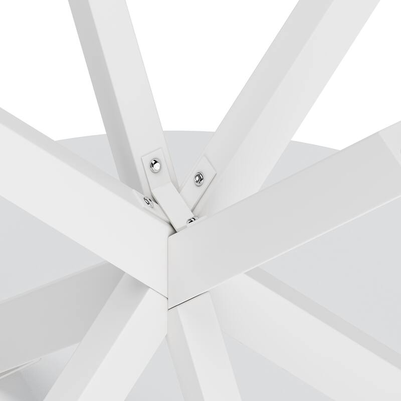 Modern Cross Leg Round Dining Table with Matte Finish Iron Legs