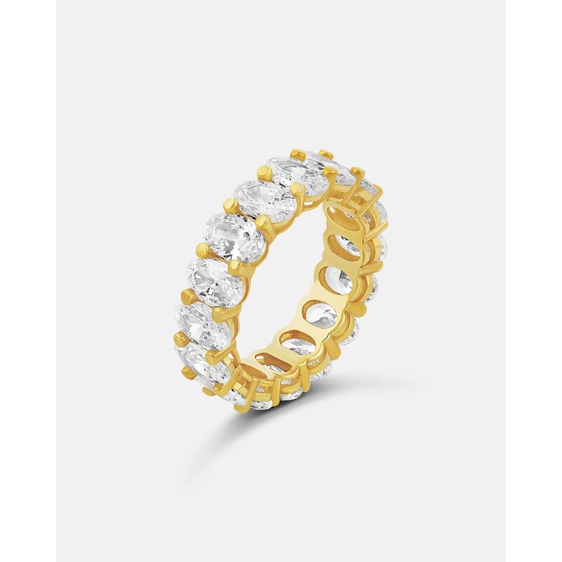 SHYMI Oval Prong-Set Eternity Band - 8 - Gold