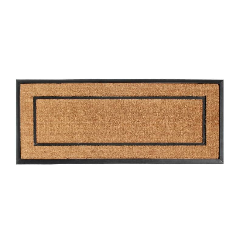 A1HC- Designer Hand-Crafted Rubber & Coir Frame Molded Double Door Mat, Perfect and more functional size