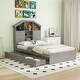 preview thumbnail 13 of 69, Wooden platform bed with house shaped storage headboard and drawers