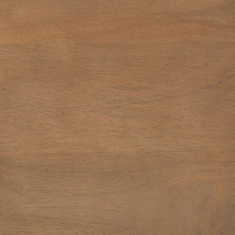 Helios III Round Medium Brown Solid Wood w/ Black Iron Base Nesting Tables