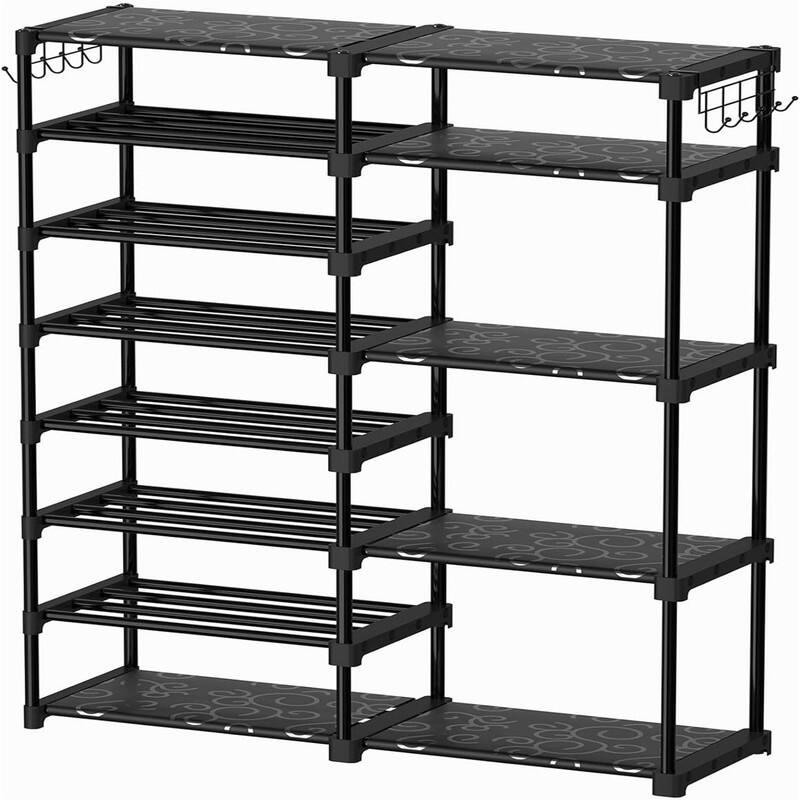 8-Tier Shoe Rack Storage Organizer - 16"D x 8"W x 6"H