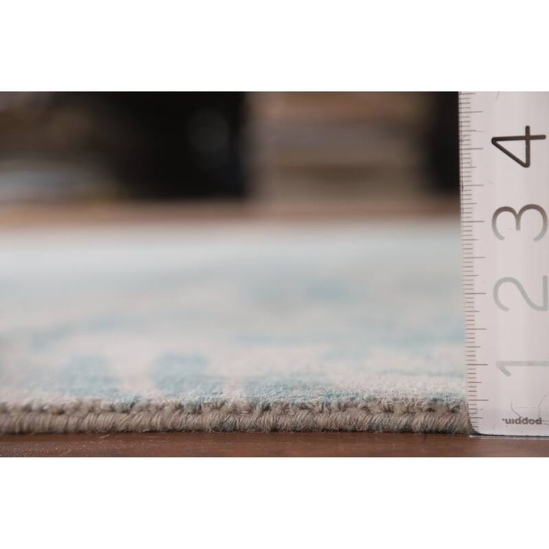 Hand Knotted Oriental 100% Wool Carpet Modern All-Over Beige & Ivories Abstract Area Rug - 8' 0'' X 6' 3''