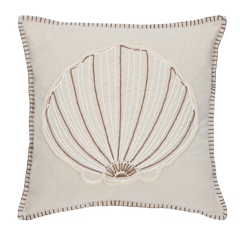 SAFAVIEH Zehorit Seashell 18-inch Nautical Decorative Throw Pillow