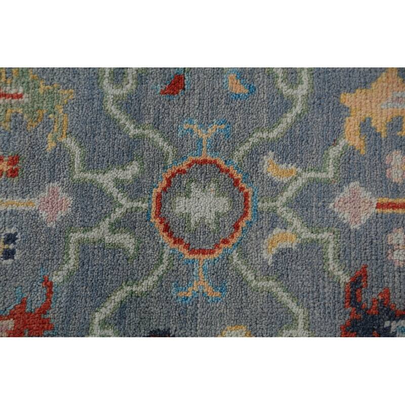 Floral Oushak Indian Runner Rug Hand-Knotted Wool Carpet - 2'6"x 7'9"