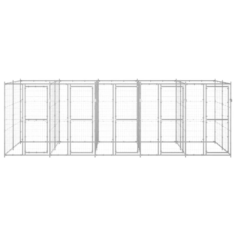 vidaXL Outdoor Dog Pen Pet Crate Kennel Cage Playpen House for Yard Steel