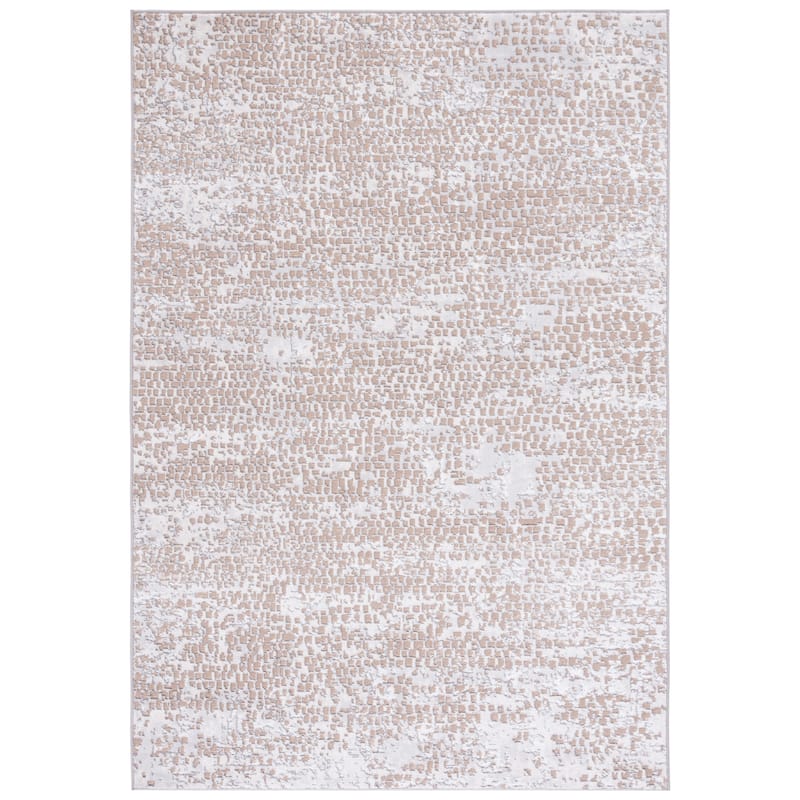 SAFAVIEH Amelia Valvi Modern Abstract Rug - 6'7" Square - Beige/Grey