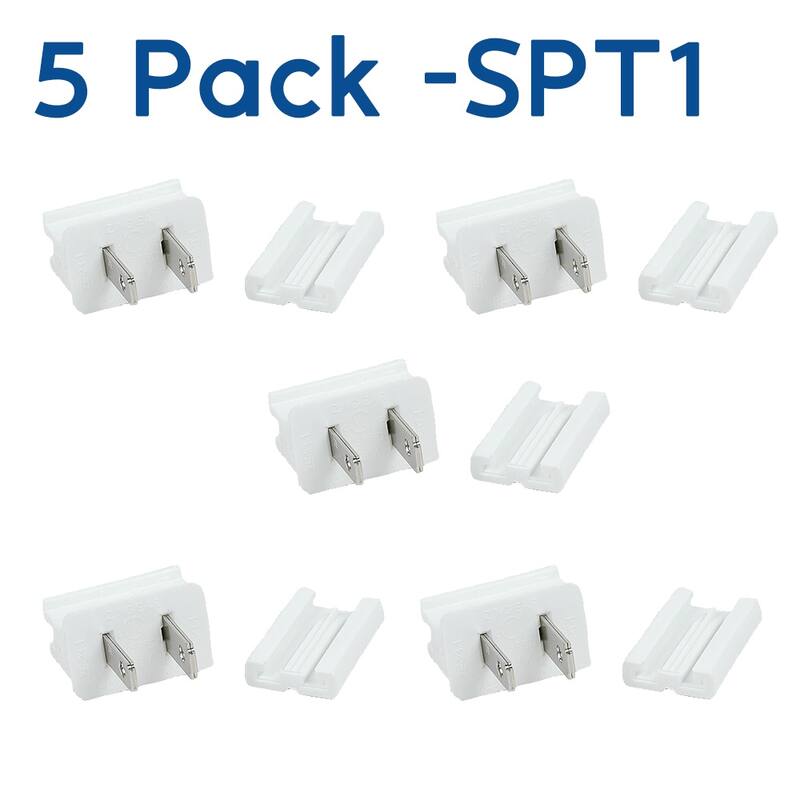 SPT1 Male Plug, Snap On Vampire Plugs, White, Polarized, 8 AMP, 5 Pack - Medium