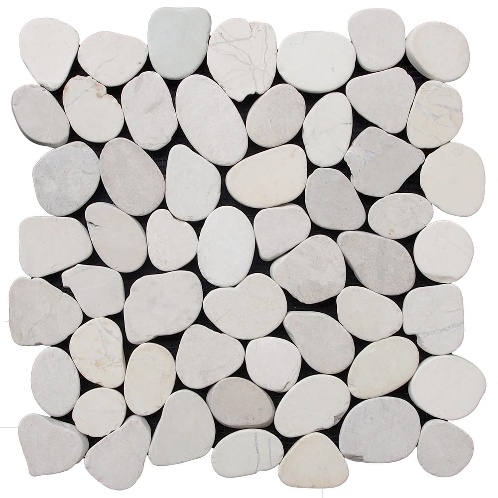 Sliced Pebble 11 in. x 11 in. Mesh-Mounted Mosaic Wall and Floor Tile