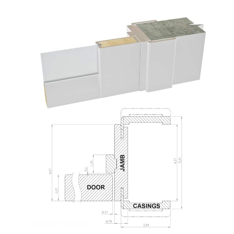 Solid French Door 18x80 Lucia 2266 Matte Black| Bathroom
