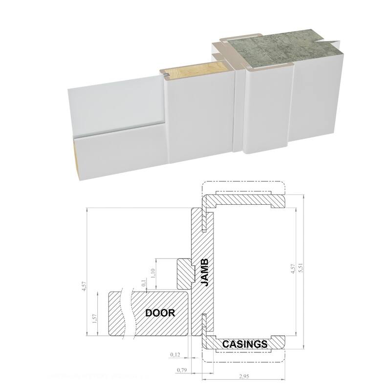 Solid French Door 18x80 Lucia 2466 Matte Black| Bathroom