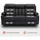 MCombo Electric Power Reclining Sofa with Heat & Massage, Faux Leather 6095/6075/6077