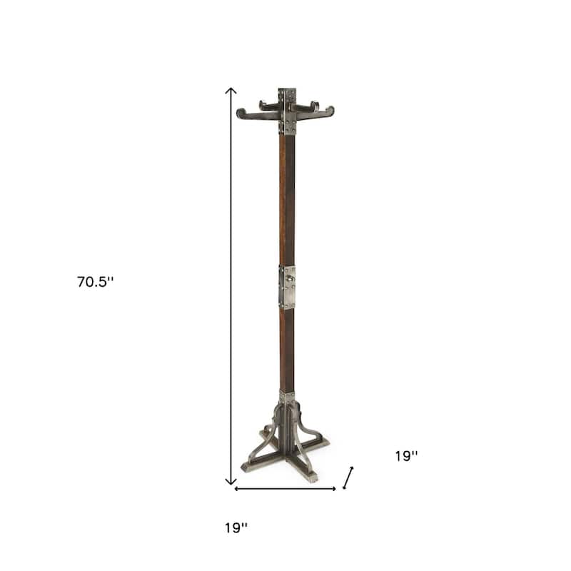 HomeRoots Industrial Chic Vintage Style Coat Rack - 19.00 in. x 70.50 in. x 19.00 in.