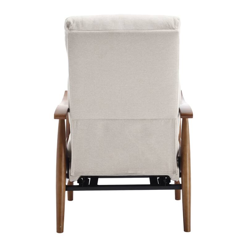 Beige Modern 26.38" Upholstered Adjustable Chaise Lounge Chair with Wood Frame for Living Room