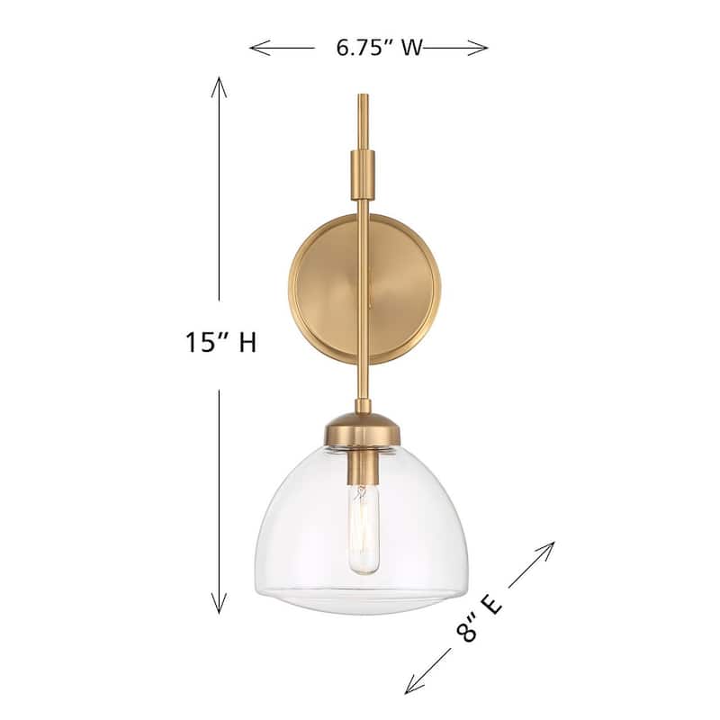 Warm Brass One Light Wall Sconce from the Corbin Collection