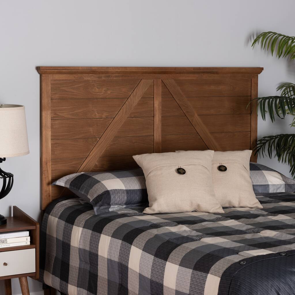 Yorick Classic and Traditional Ash Walnut Finished Wood Headboard