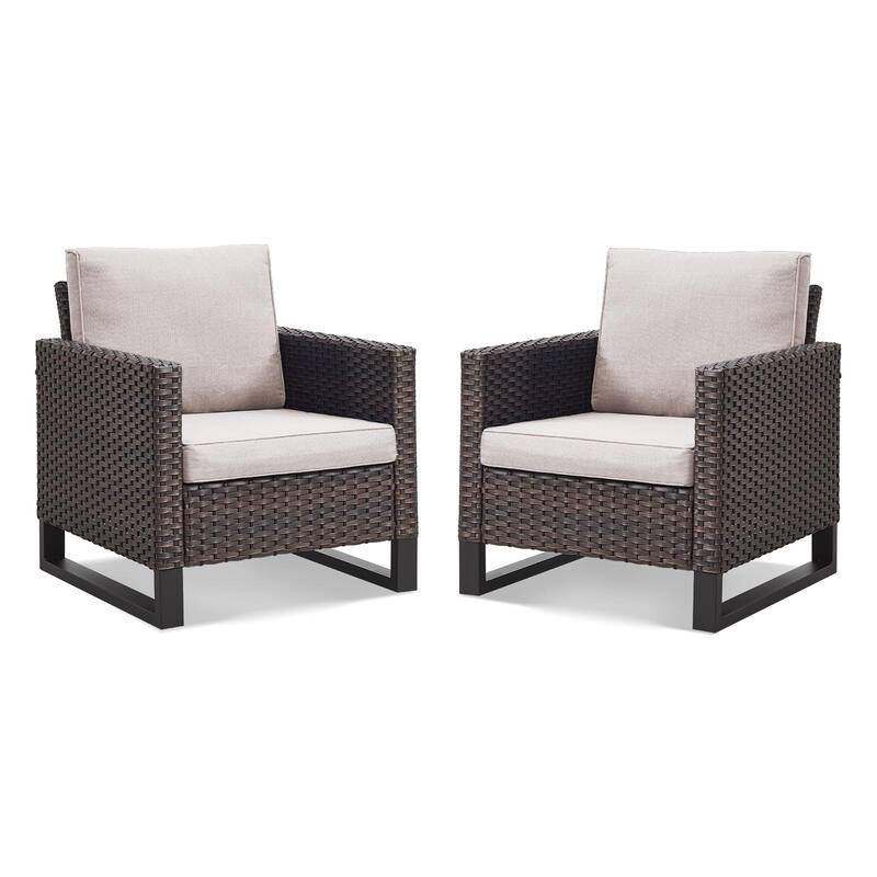 Gymojoy Outdoor PE Rattan Wicker Chairs Weather-resistance