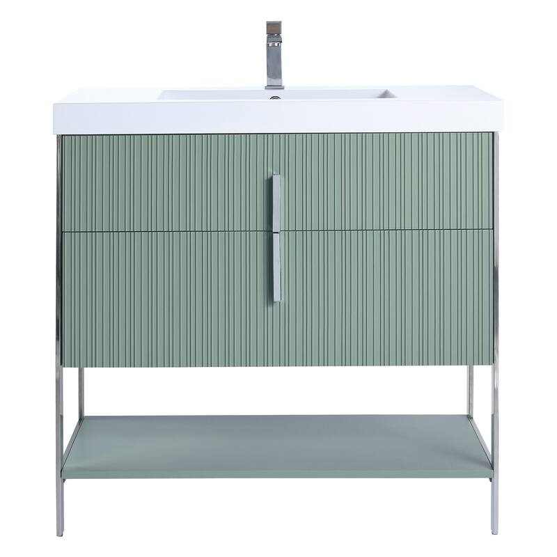 Fine Fixtures Serenity Modern Bathroom Vanity with White Gel Acrylic Top