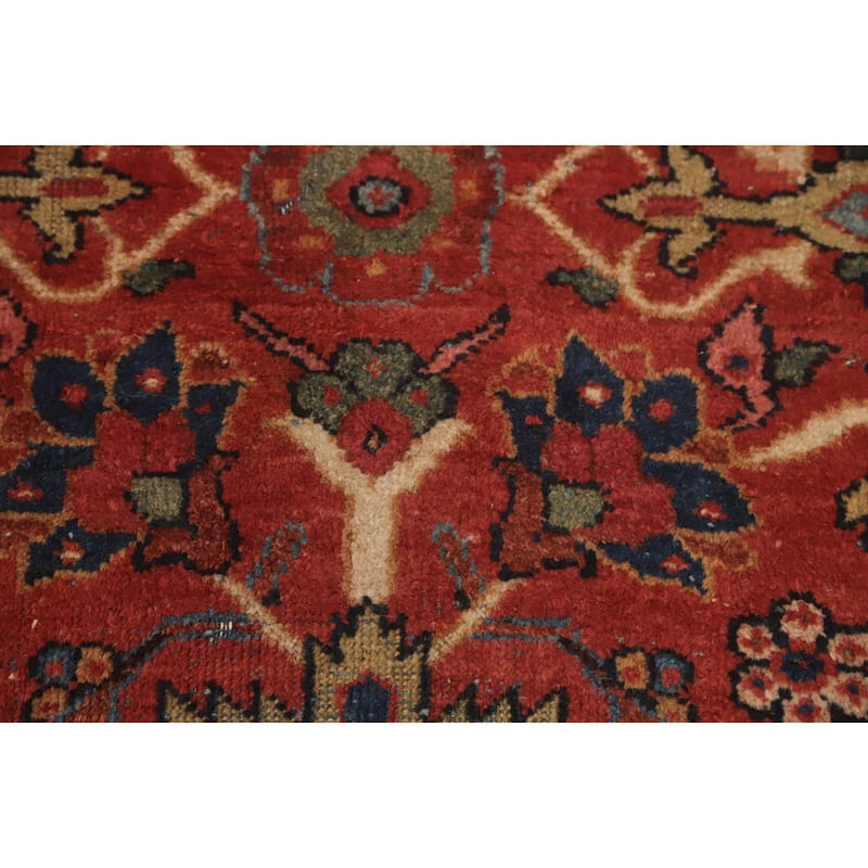 Hand Knotted Oriental 100% Wool Carpet Traditional Floral Oranges & Rust Mahal Area Rug - 12' 3'' X 9' 6''