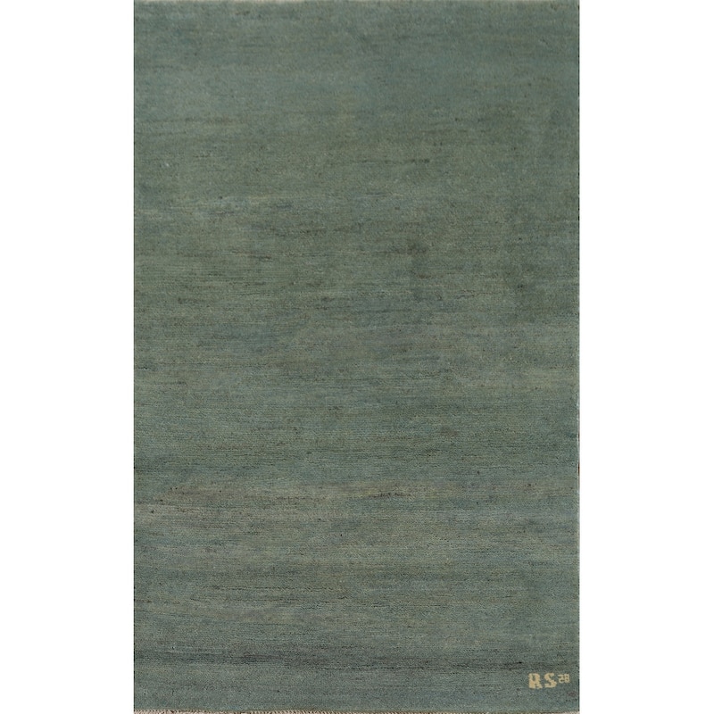 Stripe Gabbeh Modern Rug Handmade Wool Carpet - 2'7" x 4'1"