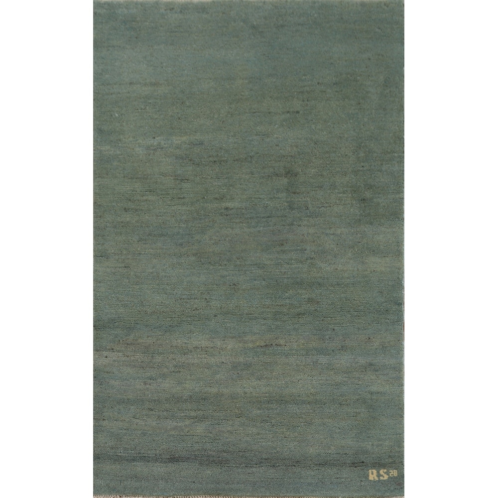 Stripe Gabbeh Modern Rug Handmade Wool Carpet - 2'7" x 4'1"