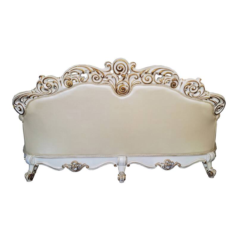 Casada Champagne and Antique Pearl Sofa with 5-Pillow
