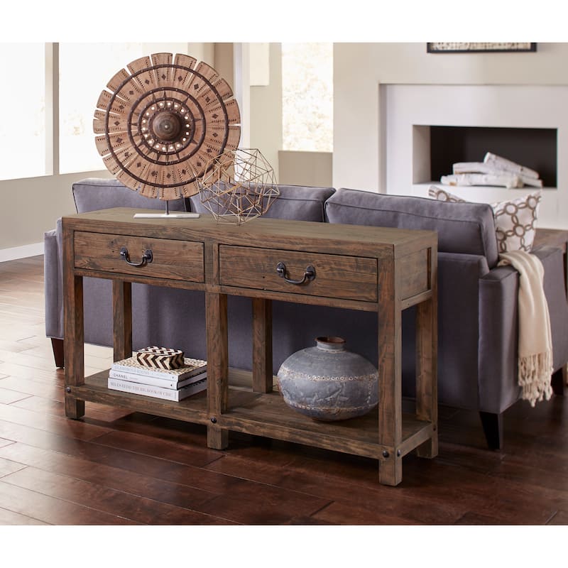Craster Reclaimed Wood Console Table in Smoky Taupe