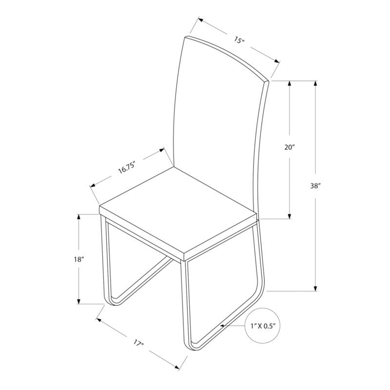 Modern Dining Chairs Set of 2 - PU Leather Look, Metal Frame, Black Kitchen Side Chairs