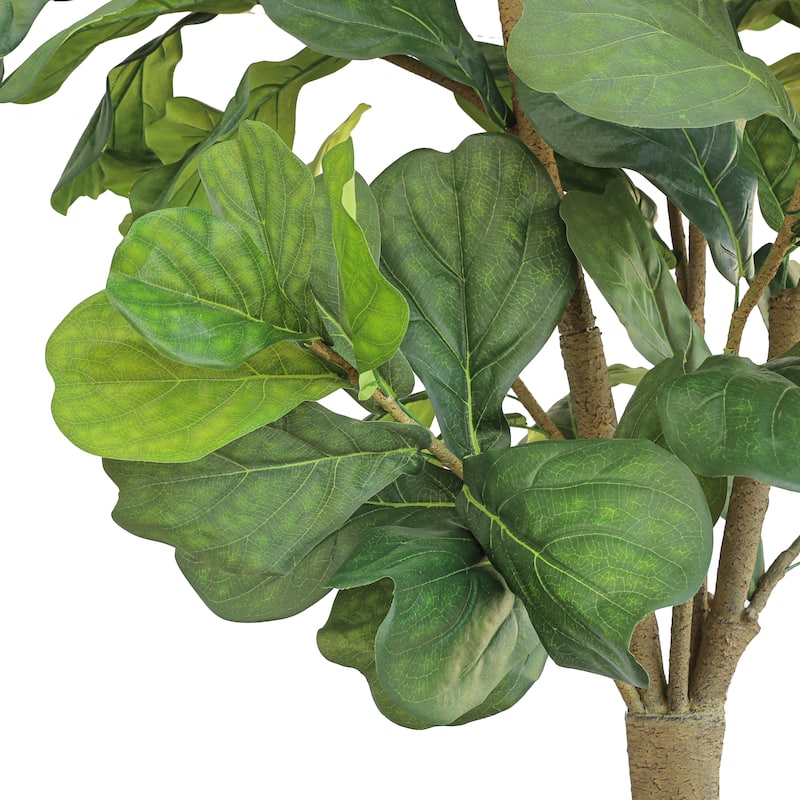10ft Deluxe Artificial Fiddle Leaf Fig Tree in Black Pot - 120" H x 48" W x 48" DP