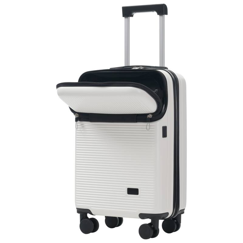 Luggage Sets 5 Piece with Half-opening, Hardside Carry On Suitcase Set with Double Spinner Wheel, with USB Port,TSA Locks