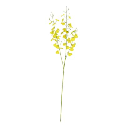 Set of 3 Yellow Artificial Oncidium Dancing Lady Orchid Flower Stem Spray 35in - 35" L x 6" W x 3" DP