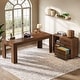preview thumbnail 17 of 22, 63" L Shaped Executive Office Desk with Mobile Lateral File Cabinet