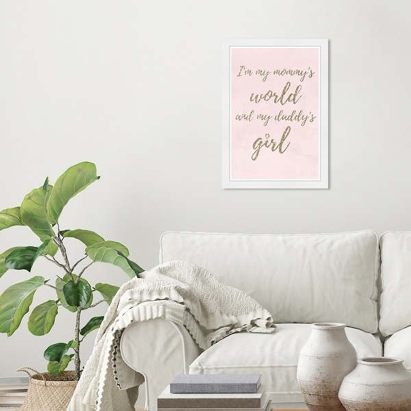 Wynwood Studio 'Mommys World Blush' Typography and Quotes Gold Wall Art Framed Print. Opens flyout.