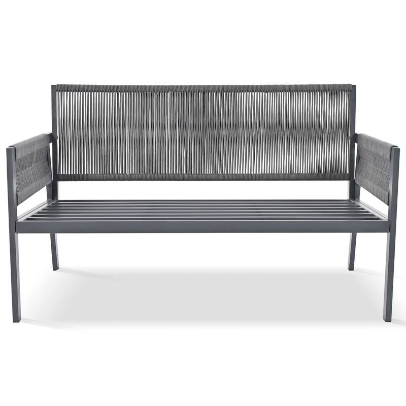 4-Piece Patio Furniture Set, Outdoor Garden Conversation Set with Tempered Glass Table, Deep Seating and Thick Cushion