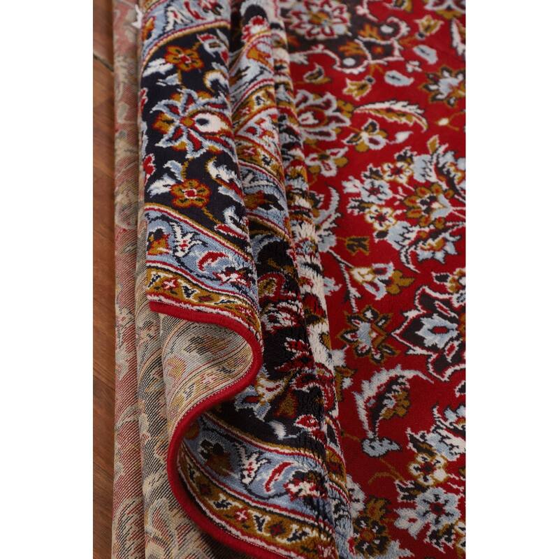 Kashan Turkish Area Rug Machine-Made Oriental Red Carpet - 9'7" x 12'6"