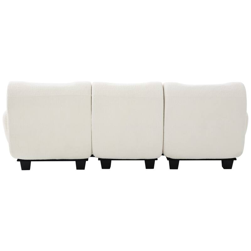 Roomfitters 95 Inch Modern 3-Seater Sofa Couch with Rounded Armrests and Deep Seating, Chenille