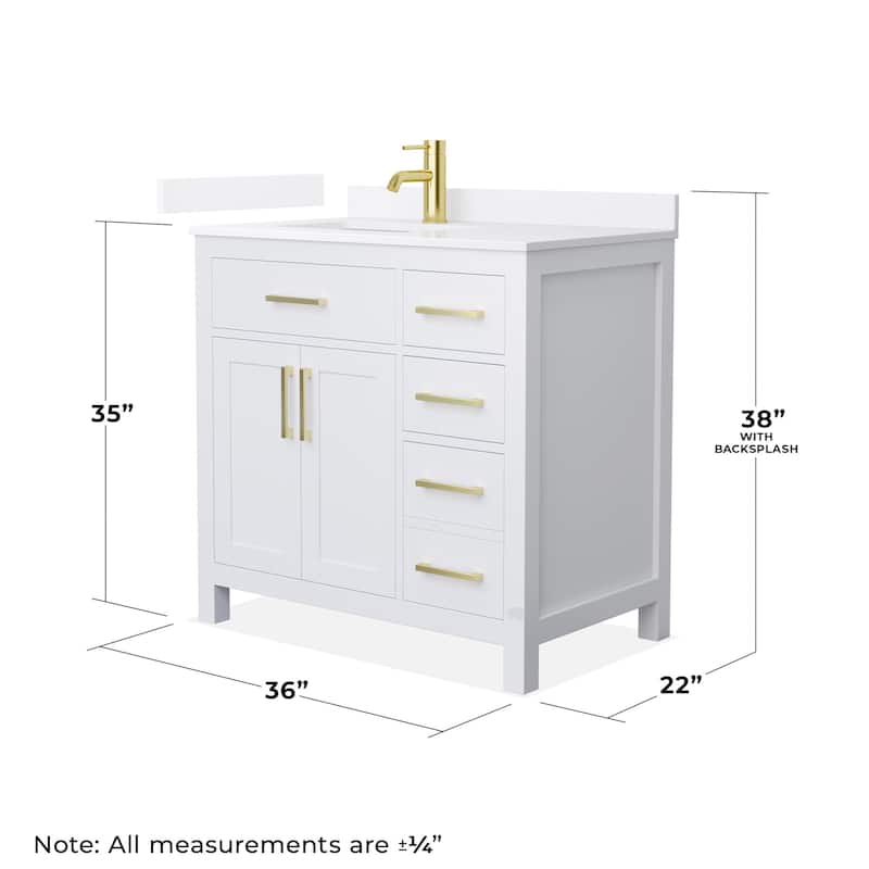 Wyndham Collection WCG2424-36S-QTZ-UNSMXX Beckett 36" Free Standing