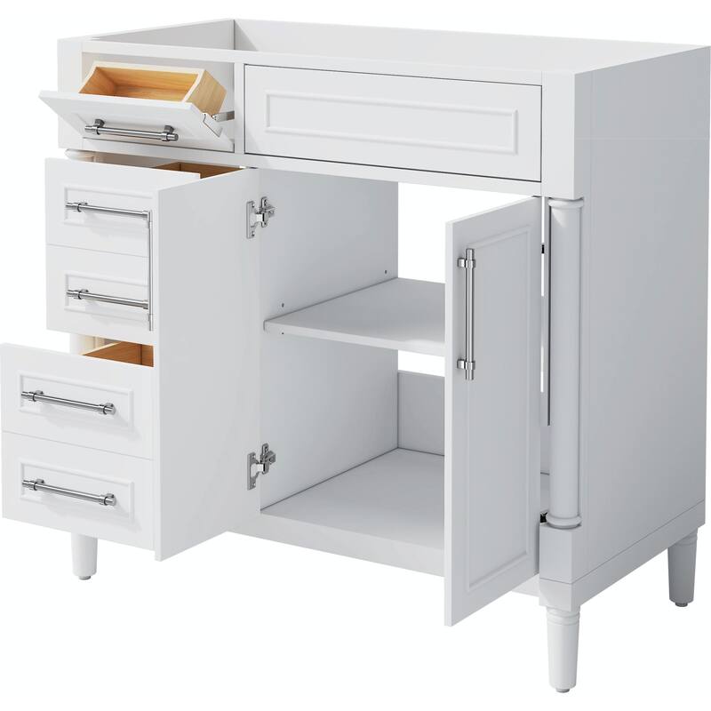 36" Freestanding Bathroom Vanity with Resin Sink and 3 Drawers
