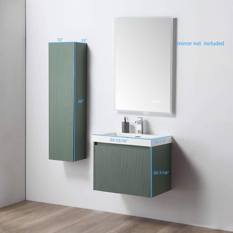 Blossom Positano 24" Floating Vanity with Sink & Side Cabinet