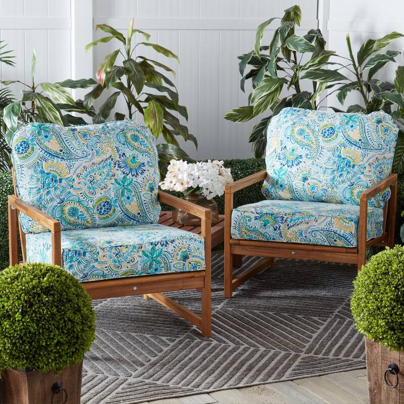 Outdoor 2-Piece Reversible Deep Seat Cushion Set (Cushions Only)