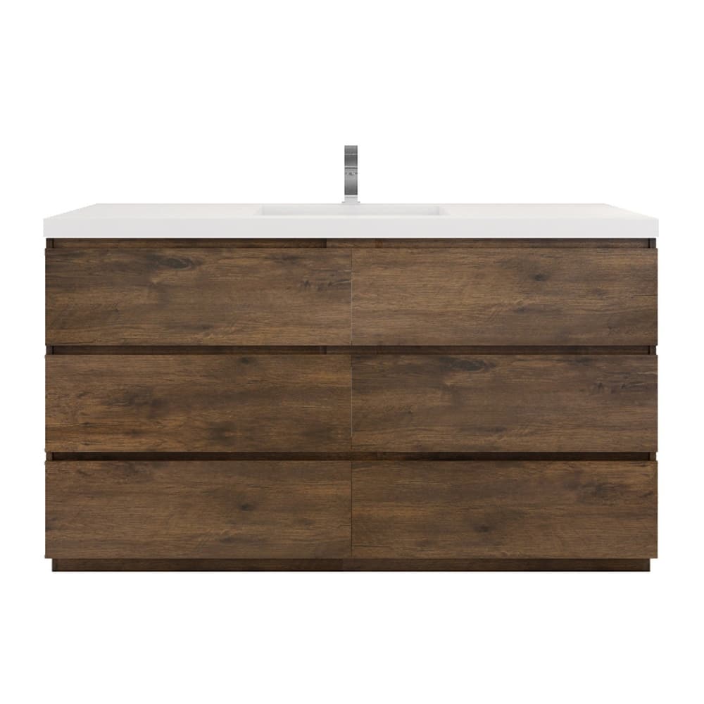 Aron 60'' Freestanding Vanity with Single Reinforced Acrylic Sink