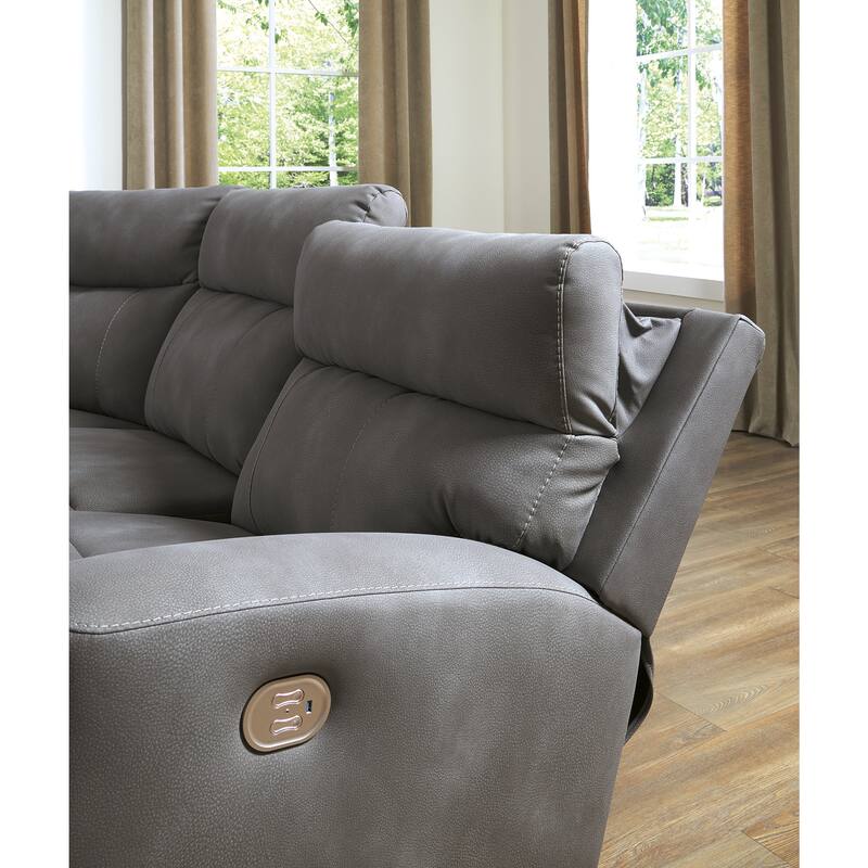 Signature Design by Ashley Next-Gen DuraPella 3-Piece Power Reclining Sectional Loveseat with Console - 91"W x 42"D x 42"H
