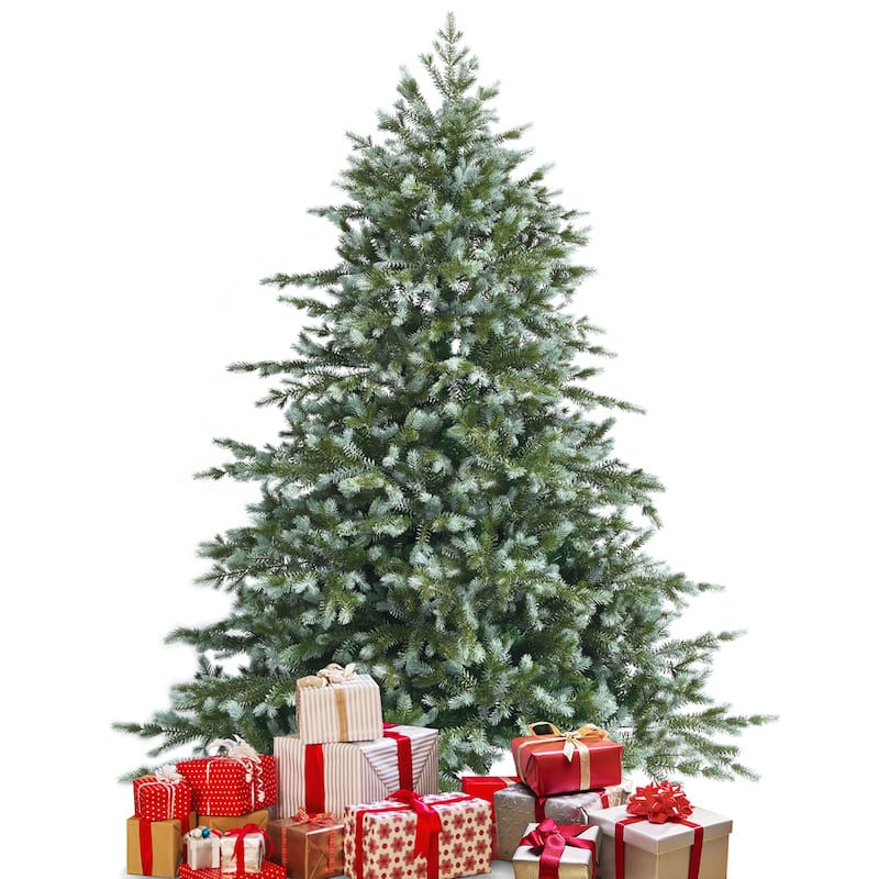Costway 6ft Artificial Christmas Spruce Hinged Tree w/ 892 Mixed PE & - See details