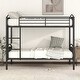 preview thumbnail 1 of 37, Convertible Twin Over Twin Bunk Bed with Guardrails and Ladder, Durable Steel Frame Bunk Bed, Divided into 2 Platform Beds Black - Twin