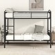 preview thumbnail 3 of 45, Twin Over Twin Steel Bunk Bed with Guardrails and Convertible Design