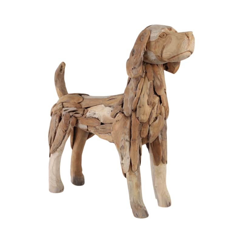 Driftwood Hound Beagle Dog Sculpture Decorative Art - 28" Brown - 28" x 8" x 23"