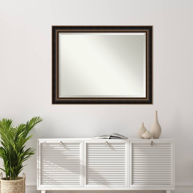 Villa Oil Rubbed Bronze Beveled Wood Framed Wall Mirror - Villa Oil Rubbed Bronze