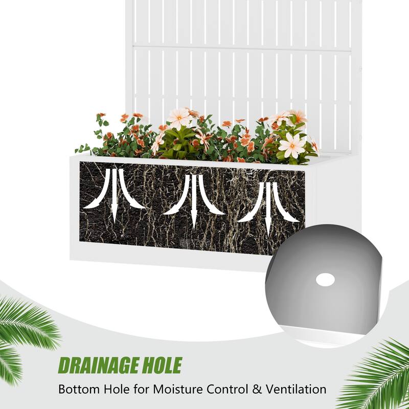 Raised Garden Bed Planter with Trellis Movable Planter Box with Lockable Wheels