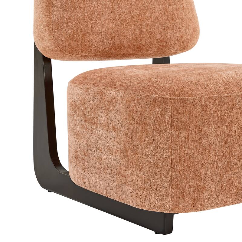 Chenille Upholstered Accent Chair, Lounge Reading Chair with Rectangular Backrest, Single Sofa Chair with Solid Wood Frame