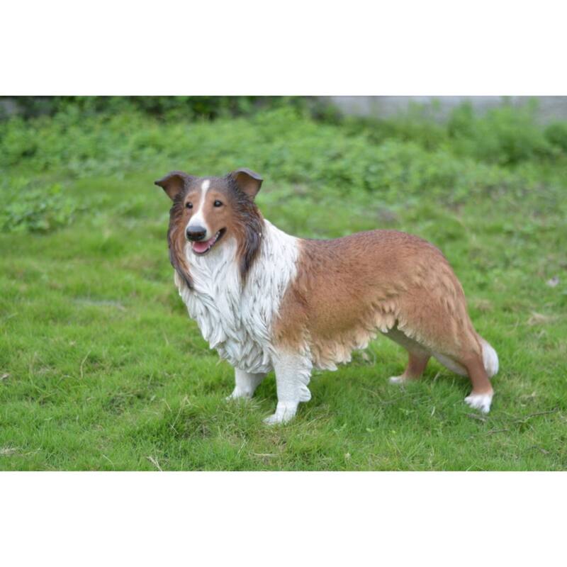 31.25" Collie Dog Outdoor Garden Statue